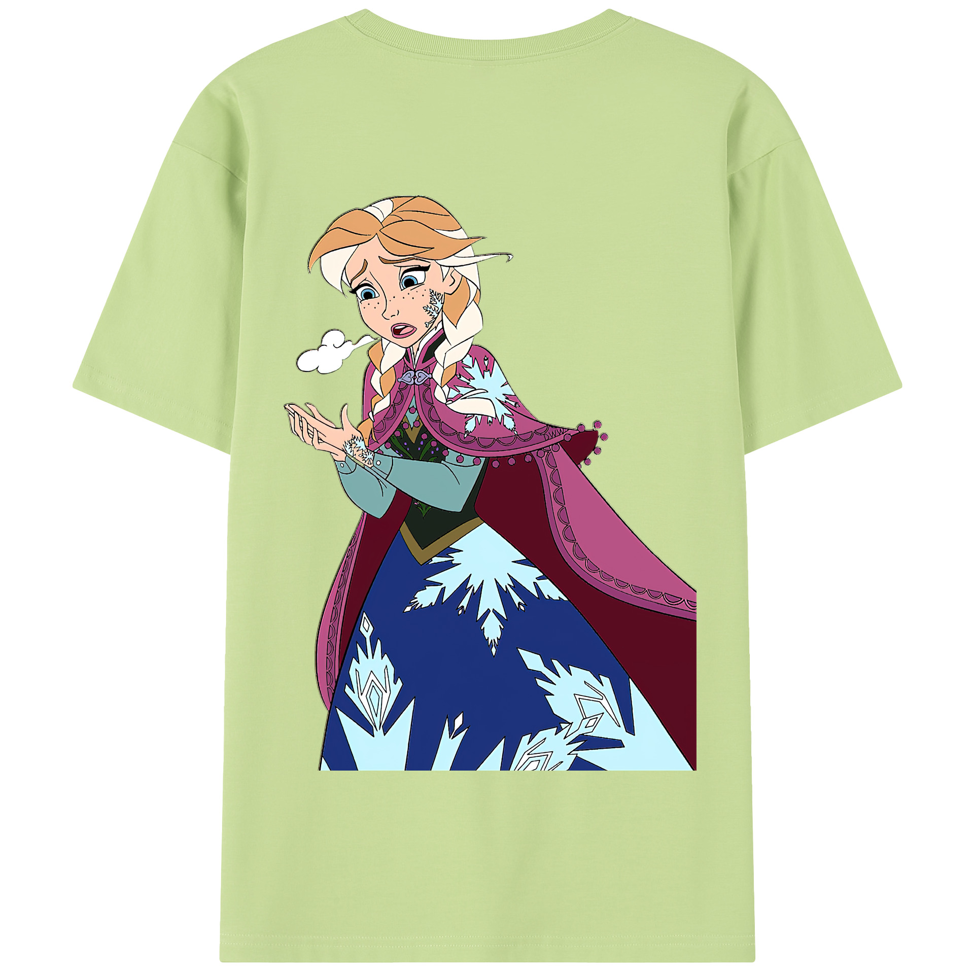 （画像用） アナと雪の女王 アンナ エルサ Frozen Anna Elsa 綿100％半袖Tシャツ（背面プリント）